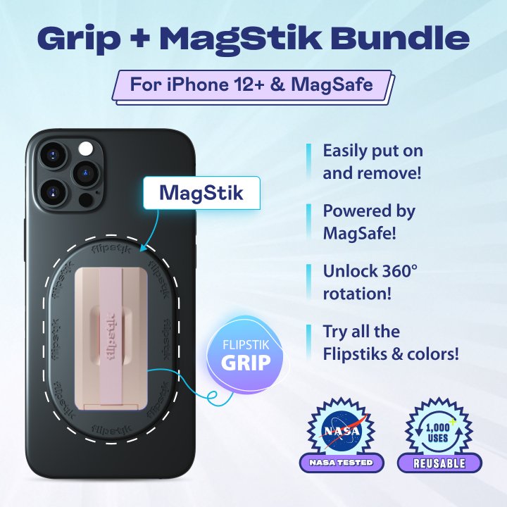 Grip + MagStik Bundle (for iPhone 12+ & MagSafe) - Rose Gold - Grip + MagStik Bundle (for iPhone 12+ & MagSafe) - GRIPBUNDRG