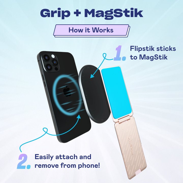 Grip + MagStik Bundle (for iPhone 12+ & MagSafe) - Rose Gold - Grip + MagStik Bundle (for iPhone 12+ & MagSafe) - GRIPBUNDRG